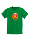 Heart Eye Emoji Childrens Dark T-Shirt-Childrens T-Shirt-TooLoud-Kelly-Green-X-Small-Davson Sales