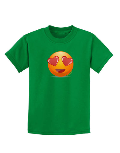 Heart Eye Emoji Childrens Dark T-Shirt-Childrens T-Shirt-TooLoud-Kelly-Green-X-Small-Davson Sales