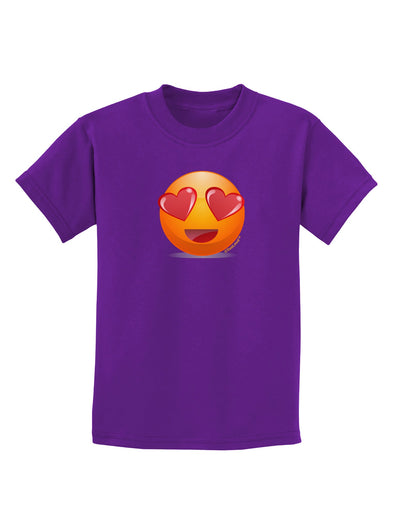 Heart Eye Emoji Childrens Dark T-Shirt-Childrens T-Shirt-TooLoud-Purple-X-Small-Davson Sales