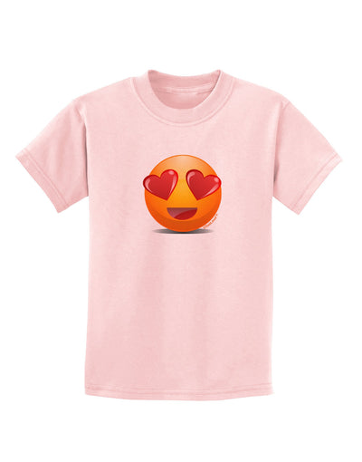 Heart Eye Emoji Childrens T-Shirt-Childrens T-Shirt-TooLoud-PalePink-X-Small-Davson Sales