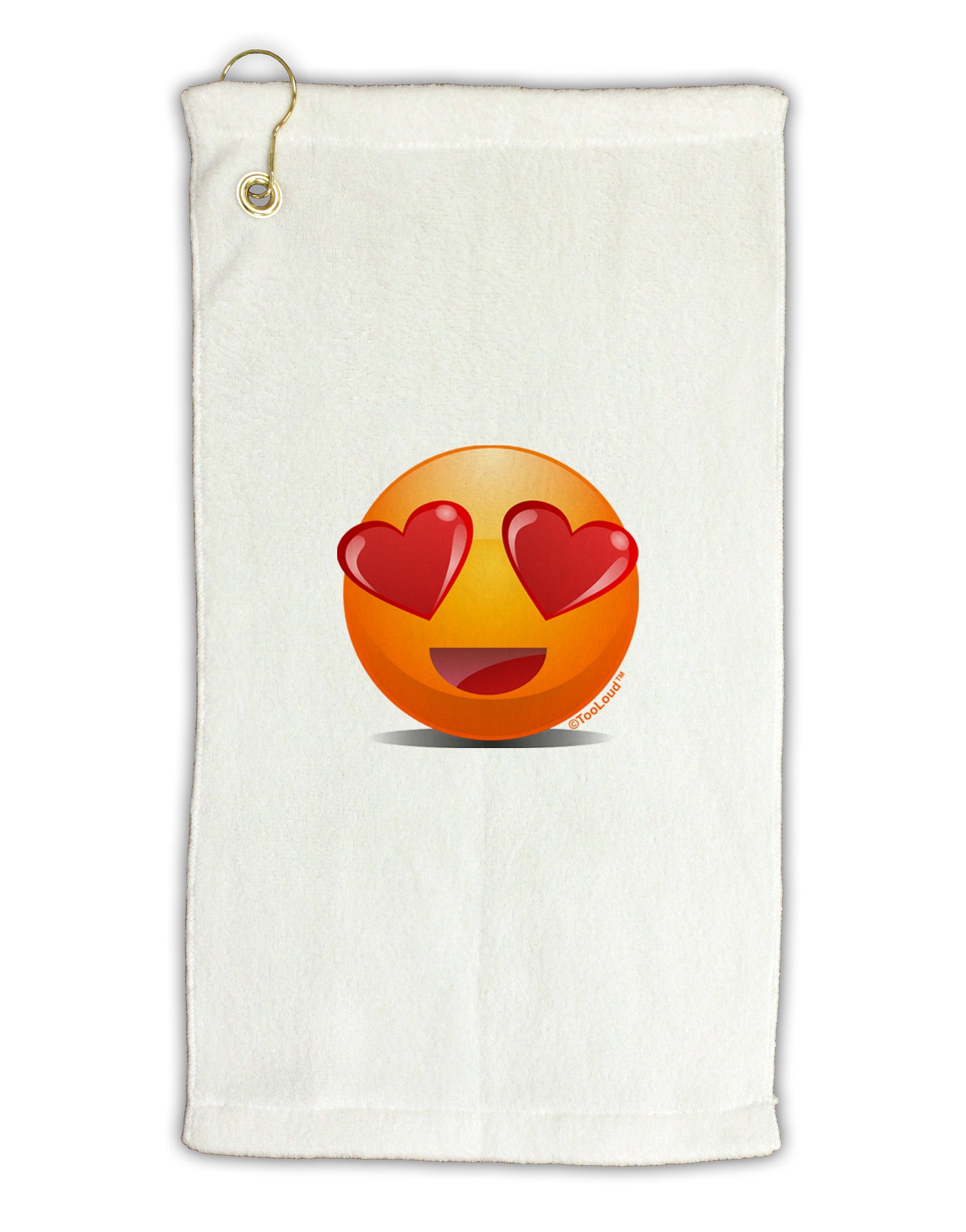 Heart Eye Emoji Micro Terry Gromet Golf Towel 11"x19-Golf Towel-TooLoud-White-Davson Sales