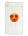 Heart Eye Emoji Micro Terry Gromet Golf Towel 11&#x22;x19-Golf Towel-TooLoud-White-Davson Sales