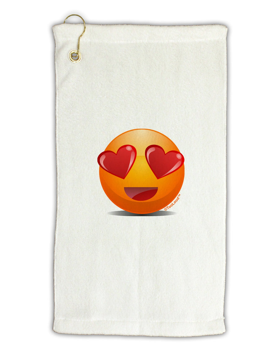 Heart Eye Emoji Micro Terry Gromet Golf Towel 11&#x22;x19-Golf Towel-TooLoud-White-Davson Sales