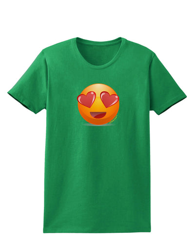 Heart Eye Emoji Womens Dark T-Shirt-TooLoud-Kelly-Green-X-Small-Davson Sales