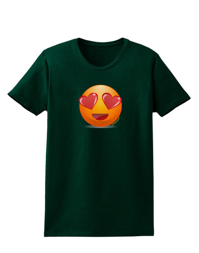 Heart Eye Emoji Womens Dark T-Shirt-TooLoud-Forest-Green-Small-Davson Sales