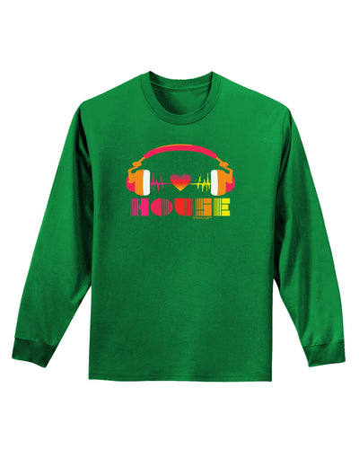 Heart House Adult Long Sleeve Dark T-Shirt-TooLoud-Kelly-Green-Small-Davson Sales