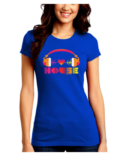 Heart House Juniors Crew Dark T-Shirt-T-Shirts Juniors Tops-TooLoud-Royal-Blue-Juniors Fitted Small-Davson Sales