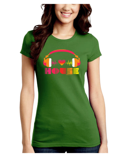 Heart House Juniors Crew Dark T-Shirt-T-Shirts Juniors Tops-TooLoud-Kiwi-Green-Juniors Fitted Small-Davson Sales