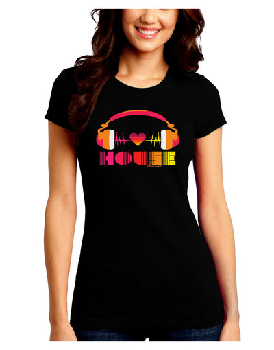 Heart House Juniors Crew Dark T-Shirt-T-Shirts Juniors Tops-TooLoud-Black-Juniors Fitted Small-Davson Sales