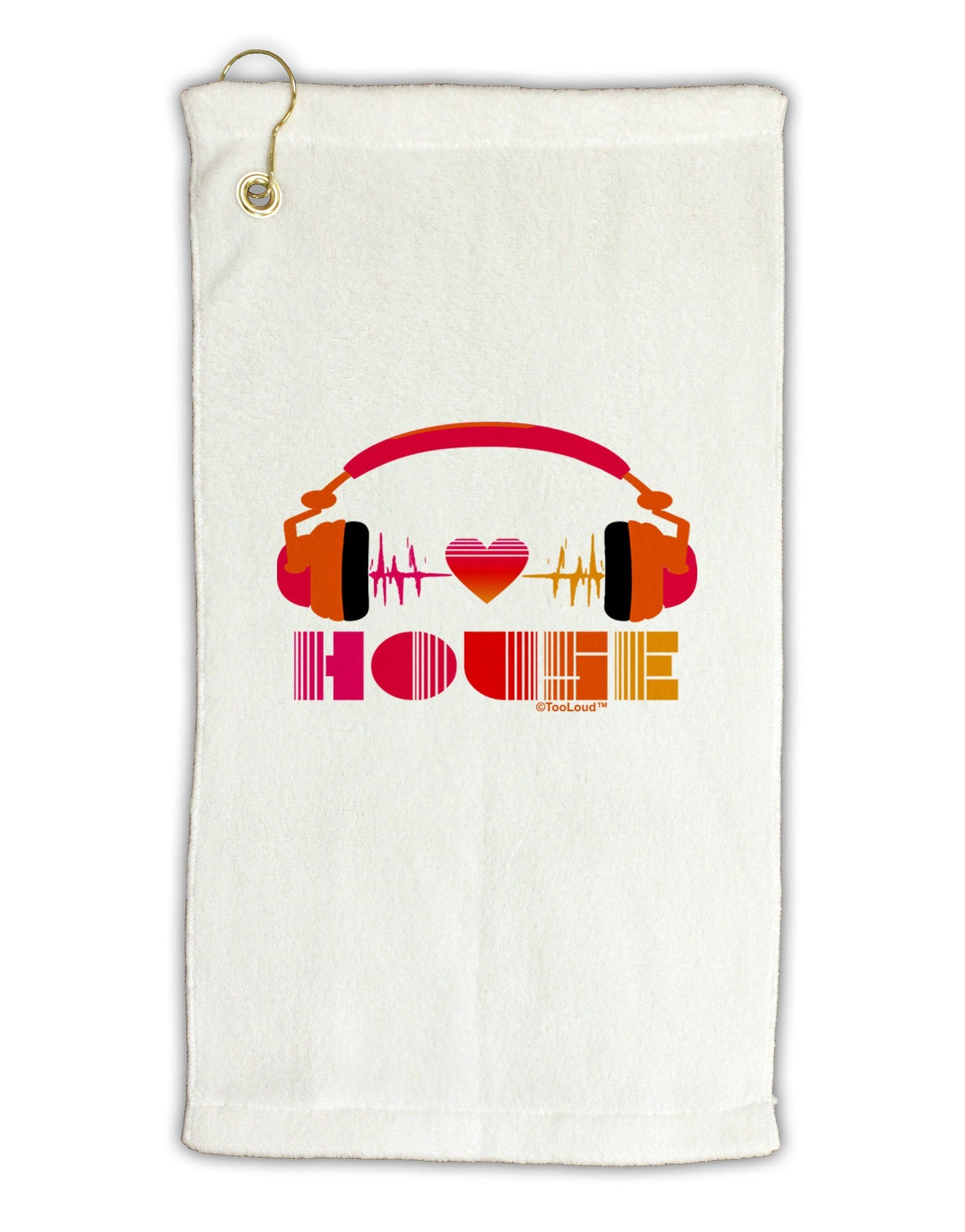 Heart House Micro Terry Gromet Golf Towel 16 x 25 inch-Golf Towel-TooLoud-White-Davson Sales