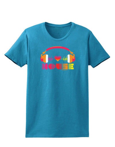 Heart House Womens Dark T-Shirt-TooLoud-Turquoise-X-Small-Davson Sales