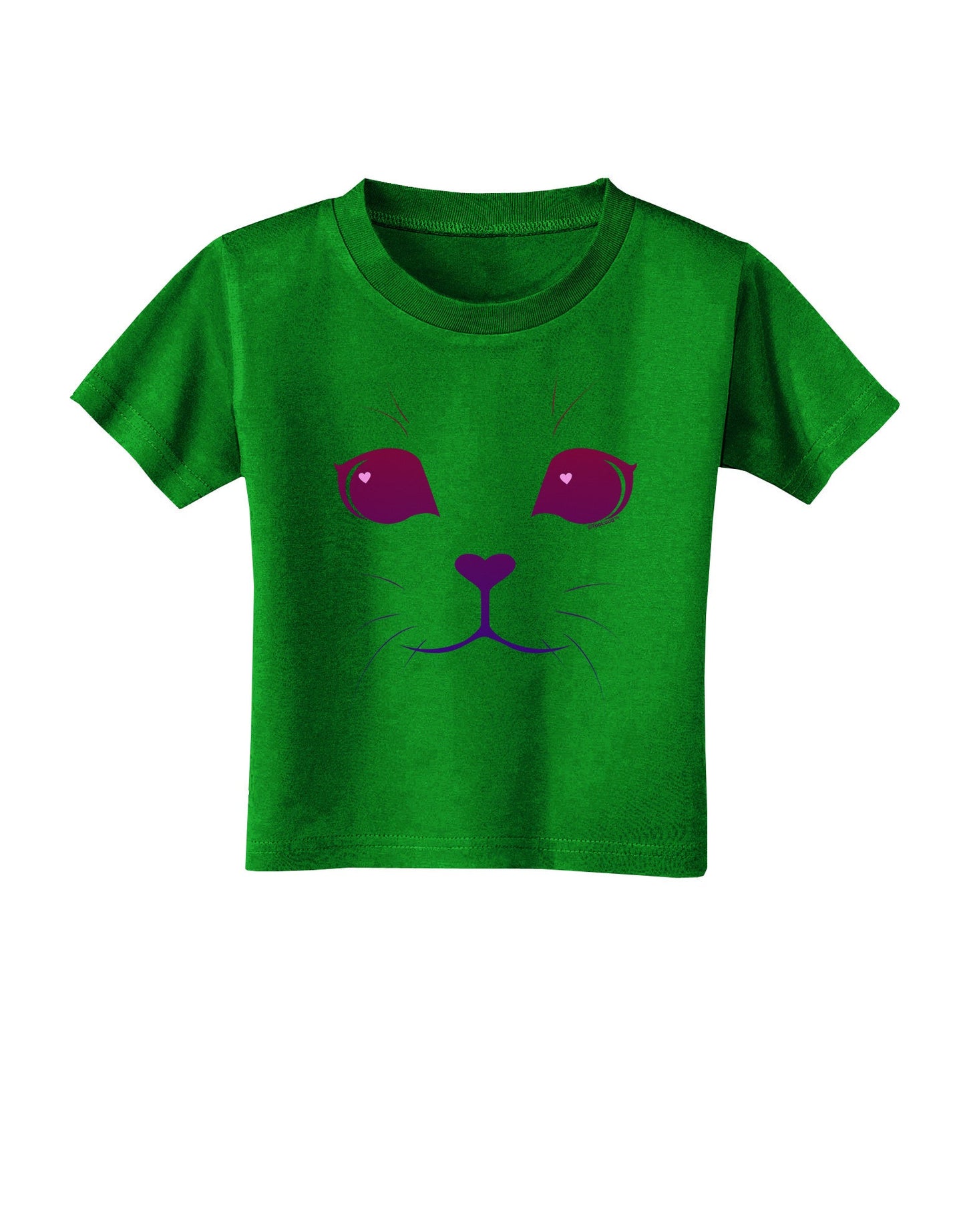 Heart Kitten Toddler T-Shirt Dark by-Toddler T-Shirt-TooLoud-Clover-Green-2T-Davson Sales