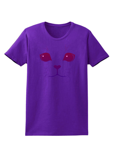 Heart Kitten Womens Dark T-Shirt-TooLoud-Purple-X-Small-Davson Sales