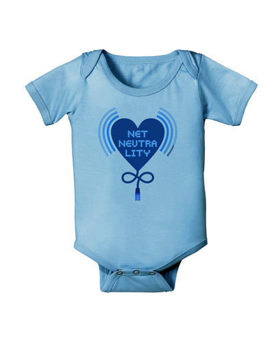 Heart Net Neutrality Baby Romper Bodysuit-Baby Romper-TooLoud-Light-Blue-06-Months-Davson Sales