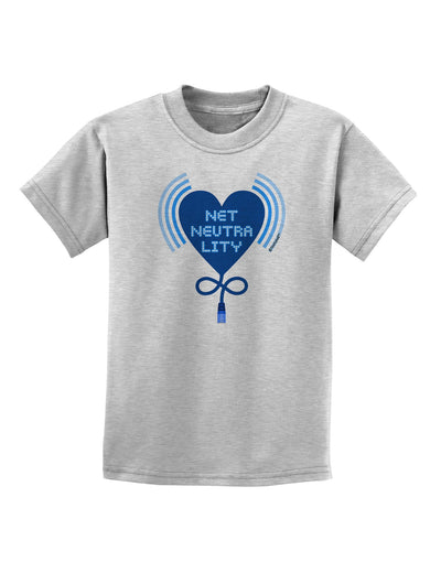 Heart Net Neutrality Childrens T-Shirt-Childrens T-Shirt-TooLoud-AshGray-X-Small-Davson Sales