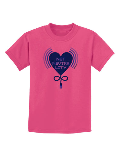 Heart Net Neutrality Childrens T-Shirt-Childrens T-Shirt-TooLoud-Sangria-X-Small-Davson Sales