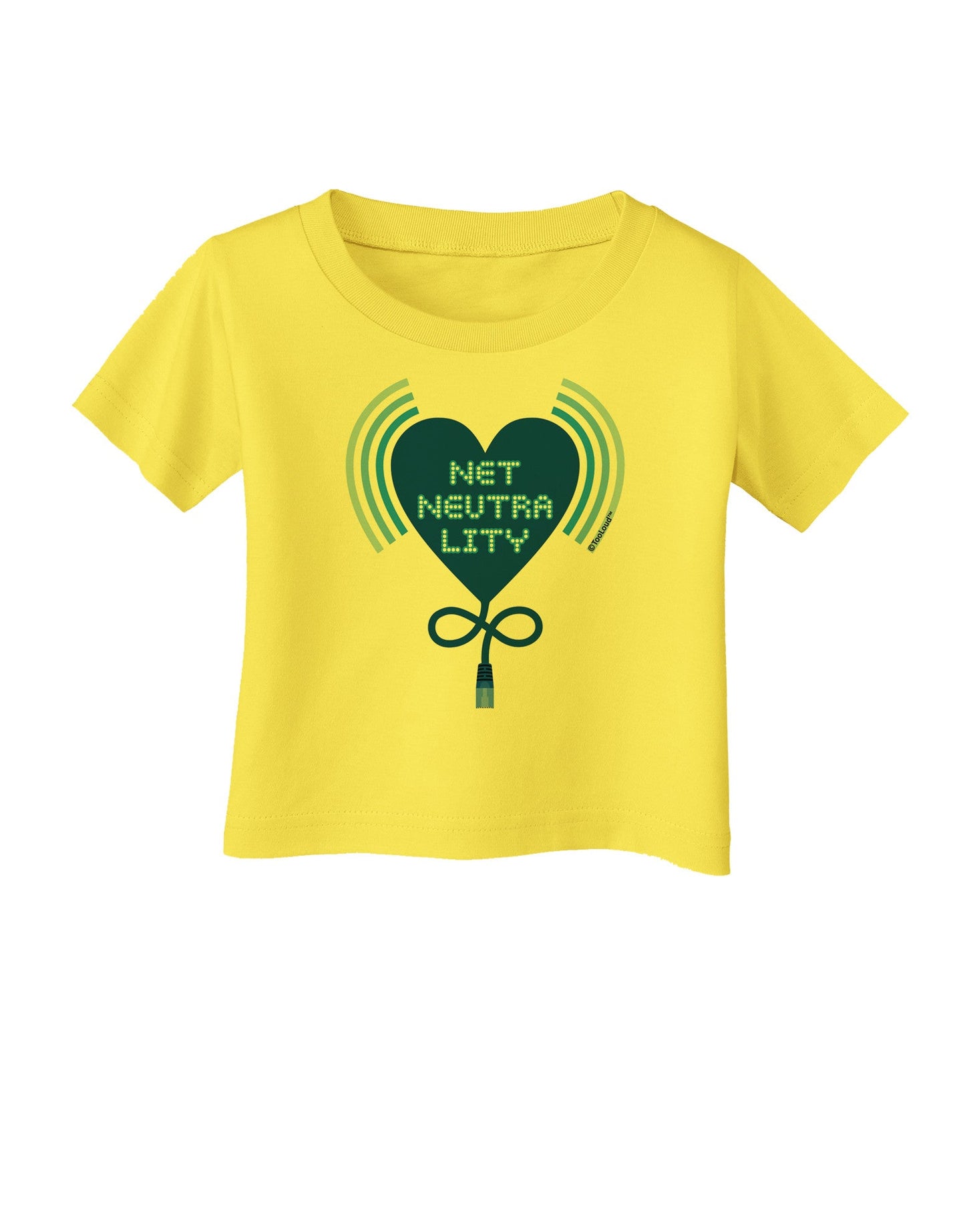 Heart Net Neutrality Infant T-Shirt-Infant T-Shirt-TooLoud-Yellow-06-Months-Davson Sales
