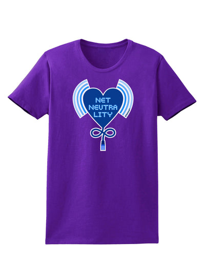 Heart Net Neutrality Womens Dark T-Shirt-TooLoud-Purple-X-Small-Davson Sales