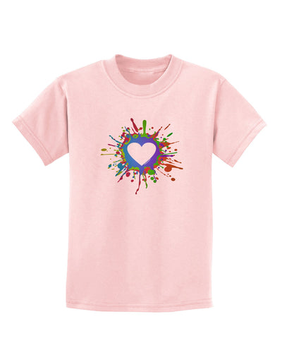 Heart Paint Splatter Childrens T-Shirt-Childrens T-Shirt-TooLoud-PalePink-X-Small-Davson Sales