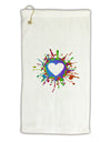 Heart Paint Splatter Micro Terry Gromet Golf Towel 11&#x22;x19-Golf Towel-TooLoud-White-Davson Sales