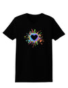 Heart Paint Splatter Womens Dark T-Shirt-TooLoud-Black-X-Small-Davson Sales