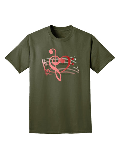 Heart Sheet Music Adult Dark T-Shirt-Mens T-Shirt-TooLoud-Military-Green-Small-Davson Sales