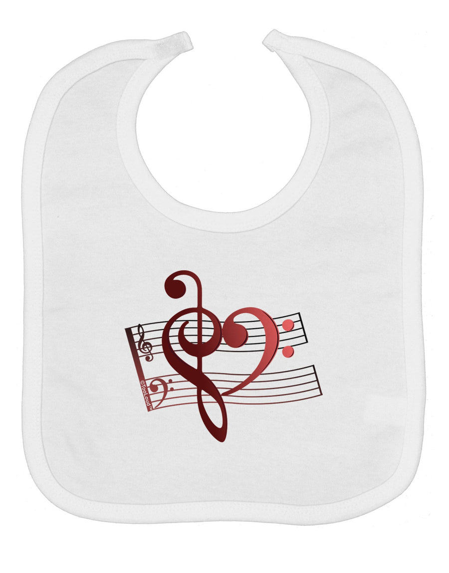 Heart Sheet Music Baby Bib