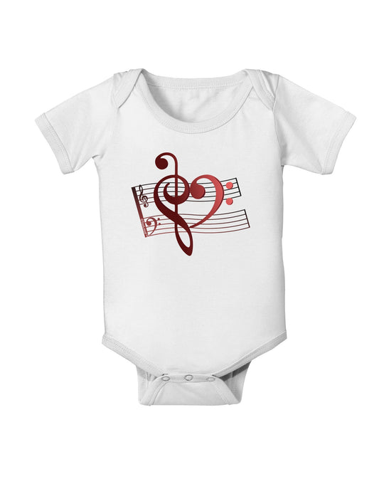 Heart Sheet Music Baby Romper Bodysuit-Baby Romper-TooLoud-White-06-Months-Davson Sales