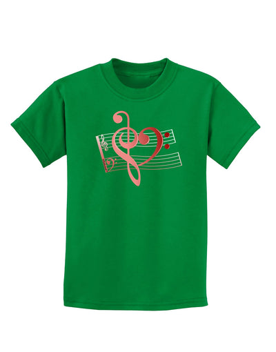 Heart Sheet Music Childrens Dark T-Shirt-Childrens T-Shirt-TooLoud-Kelly-Green-X-Small-Davson Sales