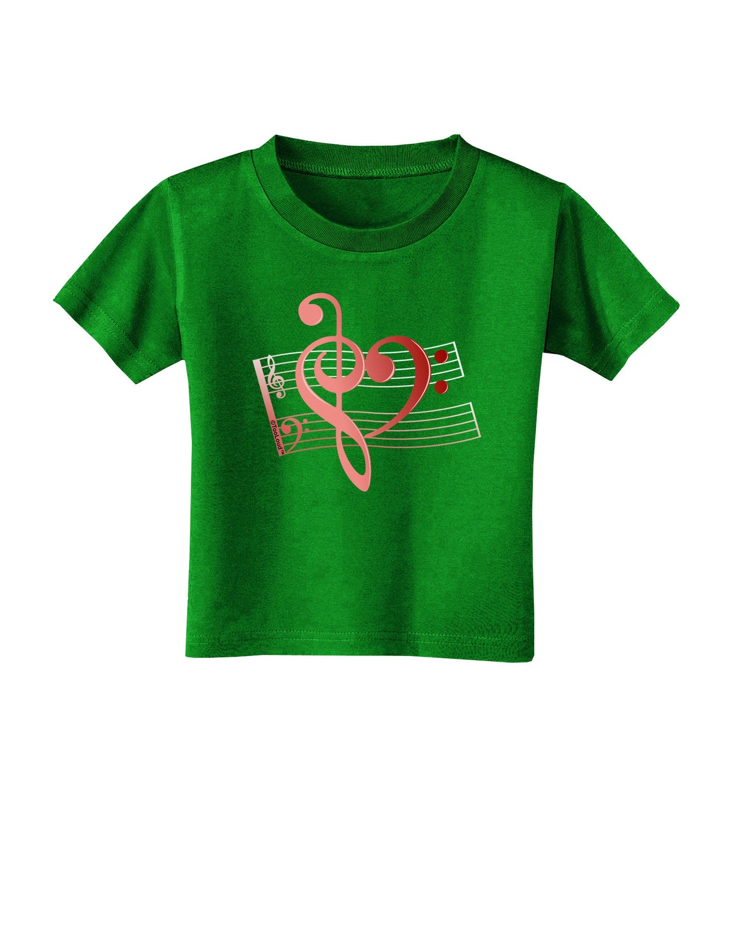 Heart Sheet Music Toddler T-Shirt Dark-Toddler T-Shirt-TooLoud-Clover-Green-2T-Davson Sales