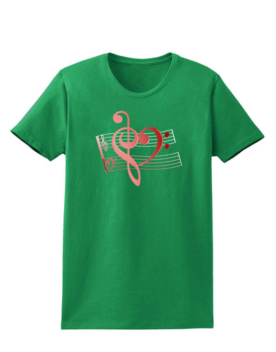 Heart Sheet Music Womens Dark T-Shirt-Womens T-Shirt-TooLoud-Kelly-Green-X-Small-Davson Sales
