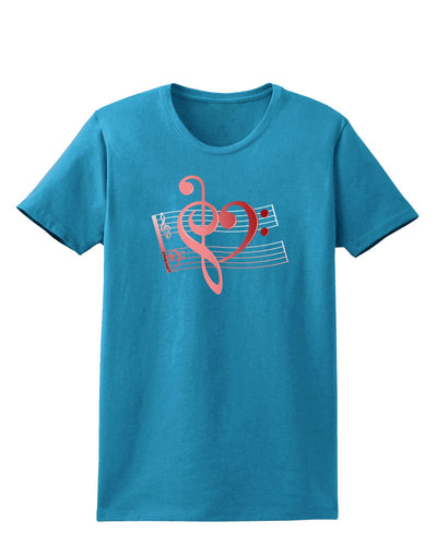 Heart Sheet Music Womens Dark T-Shirt-Womens T-Shirt-TooLoud-Turquoise-X-Small-Davson Sales