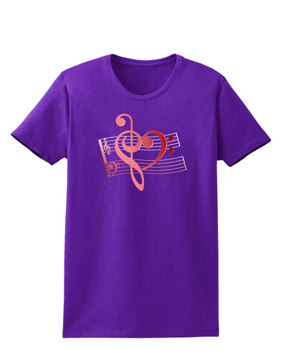 Heart Sheet Music Womens Dark T-Shirt-Womens T-Shirt-TooLoud-Purple-X-Small-Davson Sales
