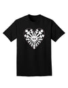 Heart Snowflake Christmas Adult Dark T-Shirt-Mens T-Shirt-TooLoud-Black-Small-Davson Sales