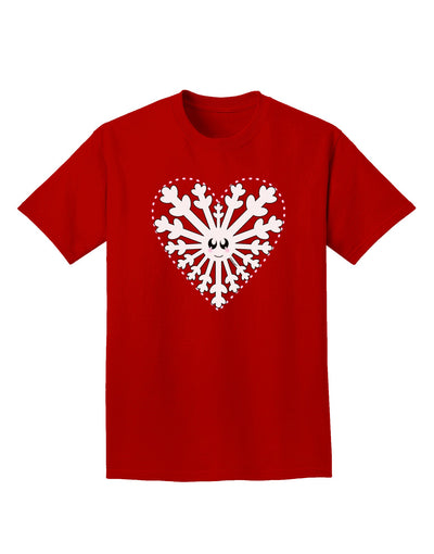 Heart Snowflake Christmas Adult Dark T-Shirt-Mens T-Shirt-TooLoud-Red-Small-Davson Sales