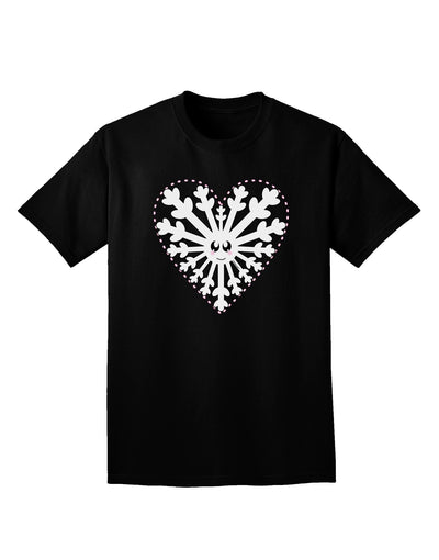 Heart Snowflake Christmas Adult Dark V-Neck T-Shirt-TooLoud-Black-Small-Davson Sales