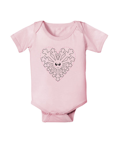 Heart Snowflake Christmas Baby Romper Bodysuit-Baby Romper-TooLoud-Light-Pink-06-Months-Davson Sales