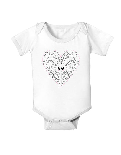 Heart Snowflake Christmas Baby Romper Bodysuit-Baby Romper-TooLoud-White-06-Months-Davson Sales