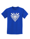 Heart Snowflake Christmas Childrens Dark T-Shirt-Childrens T-Shirt-TooLoud-Royal-Blue-X-Small-Davson Sales