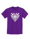 Heart Snowflake Christmas Childrens Dark T-Shirt-Childrens T-Shirt-TooLoud-Purple-X-Small-Davson Sales