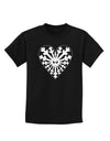 Heart Snowflake Christmas Childrens Dark T-Shirt-Childrens T-Shirt-TooLoud-Black-X-Small-Davson Sales