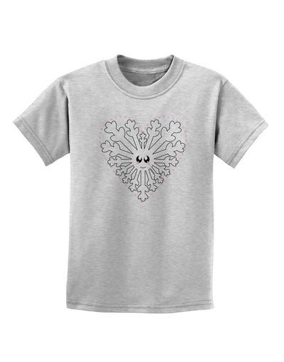 Heart Snowflake Christmas Childrens T-Shirt-Childrens T-Shirt-TooLoud-AshGray-X-Small-Davson Sales