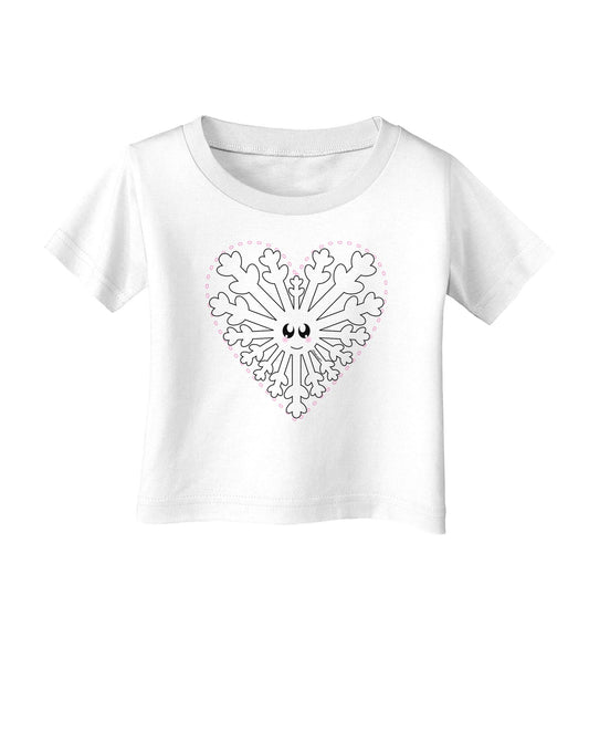 Heart Snowflake Christmas Infant T-Shirt-Infant T-Shirt-TooLoud-White-06-Months-Davson Sales