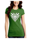 Heart Snowflake Christmas Juniors Crew Dark T-Shirt-T-Shirts Juniors Tops-TooLoud-Kiwi-Green-Juniors Fitted Small-Davson Sales