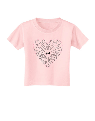 Heart Snowflake Christmas Toddler T-Shirt-Toddler T-Shirt-TooLoud-Light-Pink-2T-Davson Sales