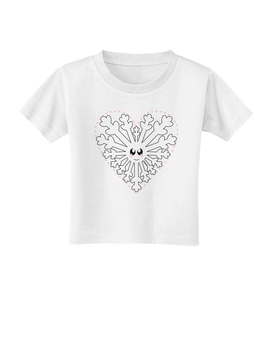 Heart Snowflake Christmas Toddler T-Shirt-Toddler T-Shirt-TooLoud-White-2T-Davson Sales