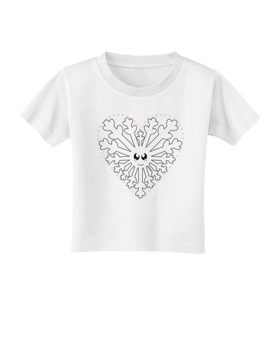 Heart Snowflake Christmas Toddler T-Shirt-Toddler T-Shirt-TooLoud-White-2T-Davson Sales