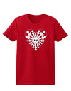 Heart Snowflake Christmas Womens Dark T-Shirt-TooLoud-Red-X-Small-Davson Sales