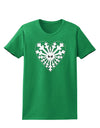 Heart Snowflake Christmas Womens Dark T-Shirt-TooLoud-Kelly-Green-X-Small-Davson Sales