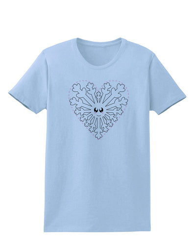 Heart Snowflake Christmas Womens T-Shirt-Womens T-Shirt-TooLoud-Light-Blue-X-Small-Davson Sales